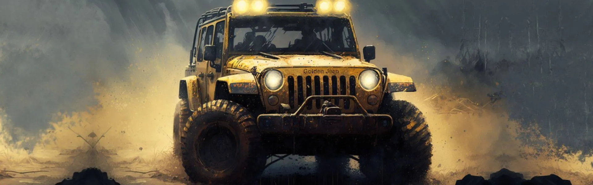 Golden Jeep Wrangler